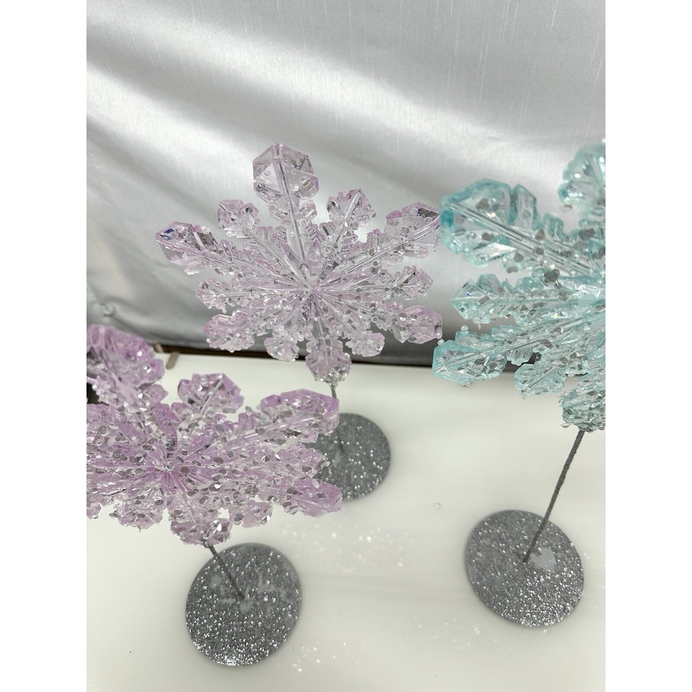 Decorative snowflakes with plastic and rhinestones party,Christmas NY Set of 5 - Picture 8 of 11